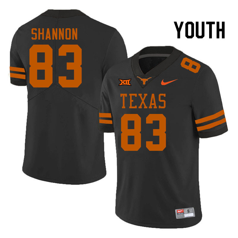 Youth #83 Spencer Shannon Texas Longhorns College Football Jerseys Stitched Sale-Black